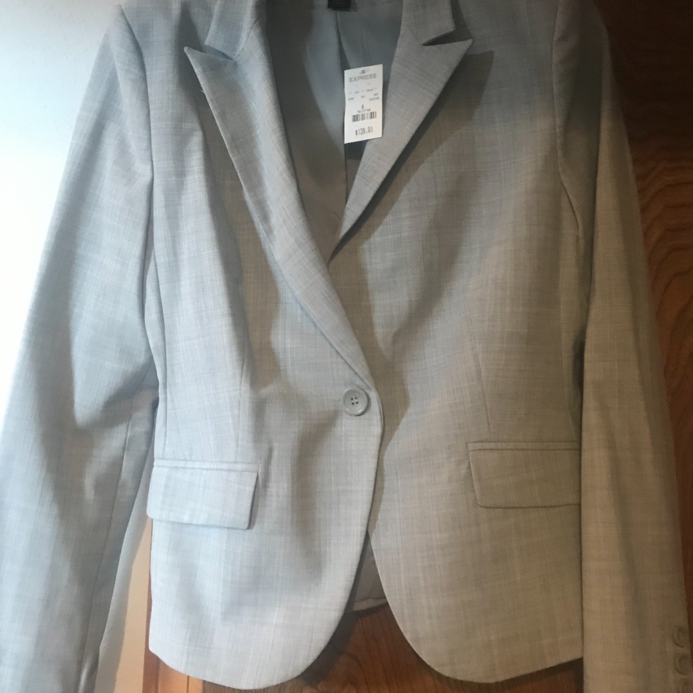 Plaid One-Button Blazer
